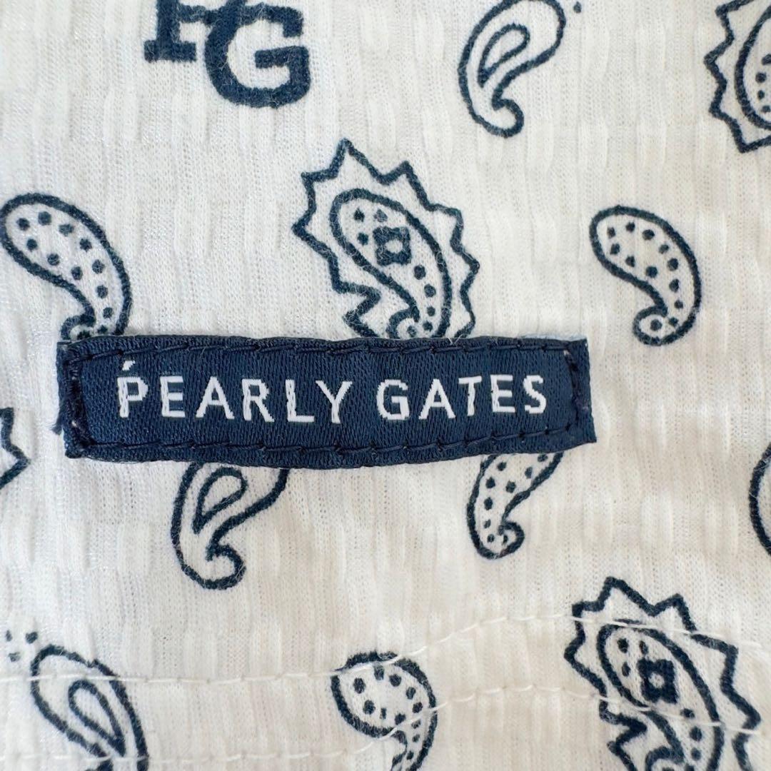 PEARLY GATES✨ポロシャツ　シアサッカー　ペイズリー柄　刺繍　日本製