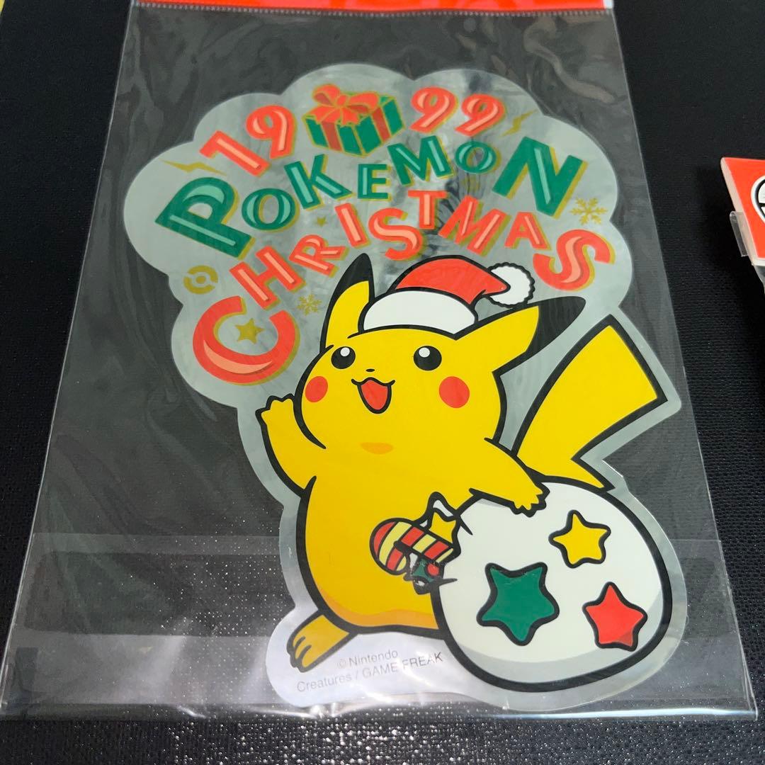 ポケモンセンター　クリスマス　ピカチュウ　ピンバッジ　ステッカーセット