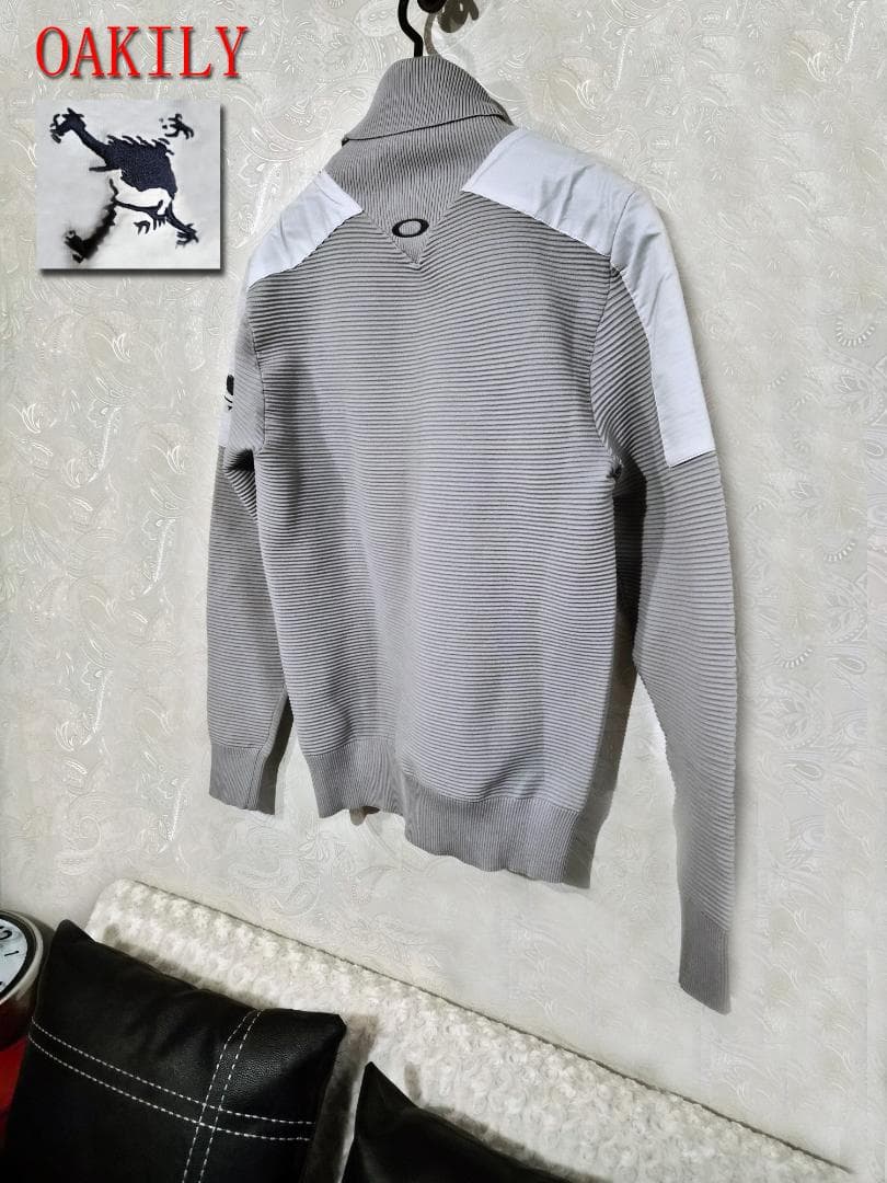 OAKLEY グレー ストライプ セーター L