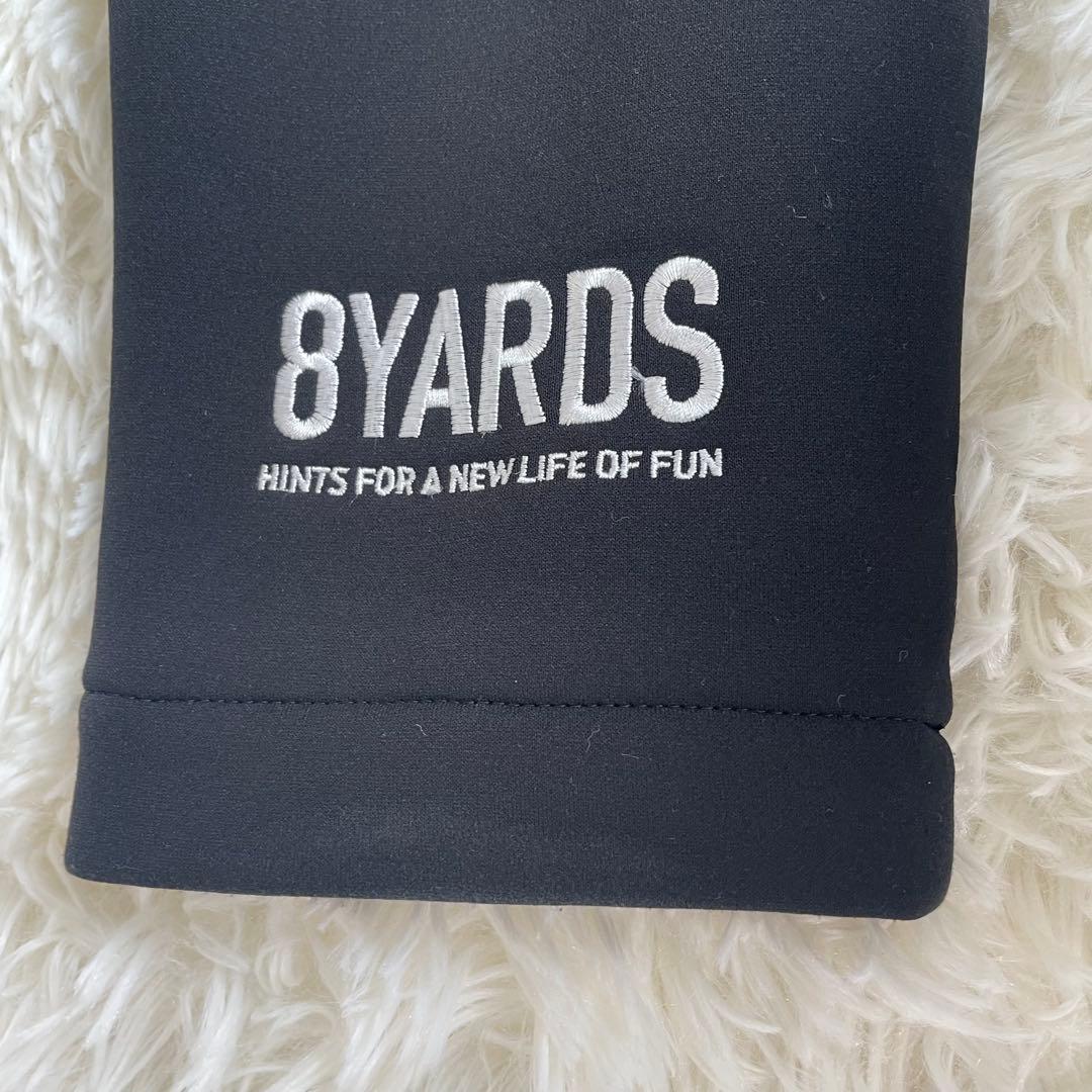 ハチヤーズ　裏起毛パンツ　S 黒　ロゴ　刺繍　8YARDS