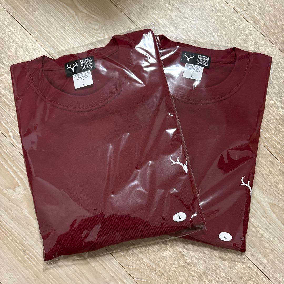 鹿島一心 Tシャツ 2枚セット Lサイズ BUR (RED) 鹿島アントラーズ