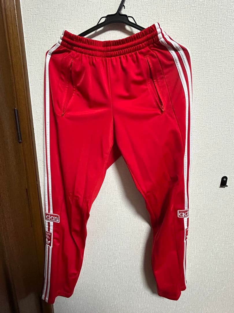 adidas ジャージ 赤 パンツ オリジナルス アディブレイク スナップボタン