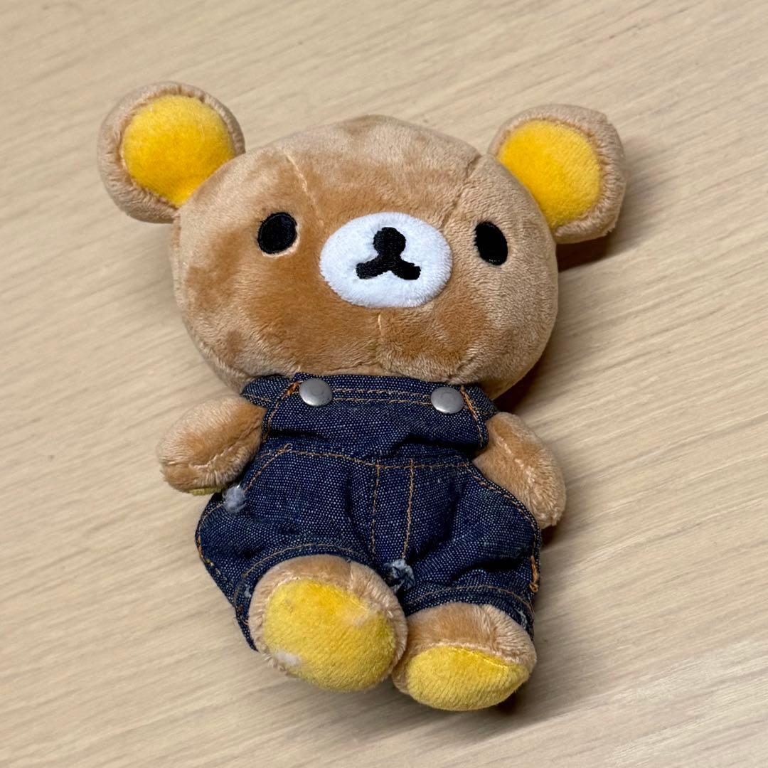 リラックマぶらさげぬいぐるみ　デニム服