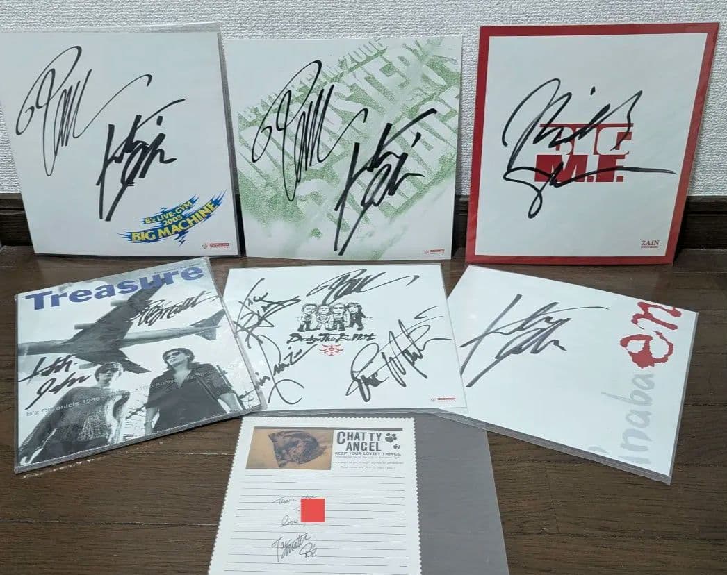 B'z 直筆サイン7点セット(稲葉浩志ソロ、初代TMG、BIlly含む)