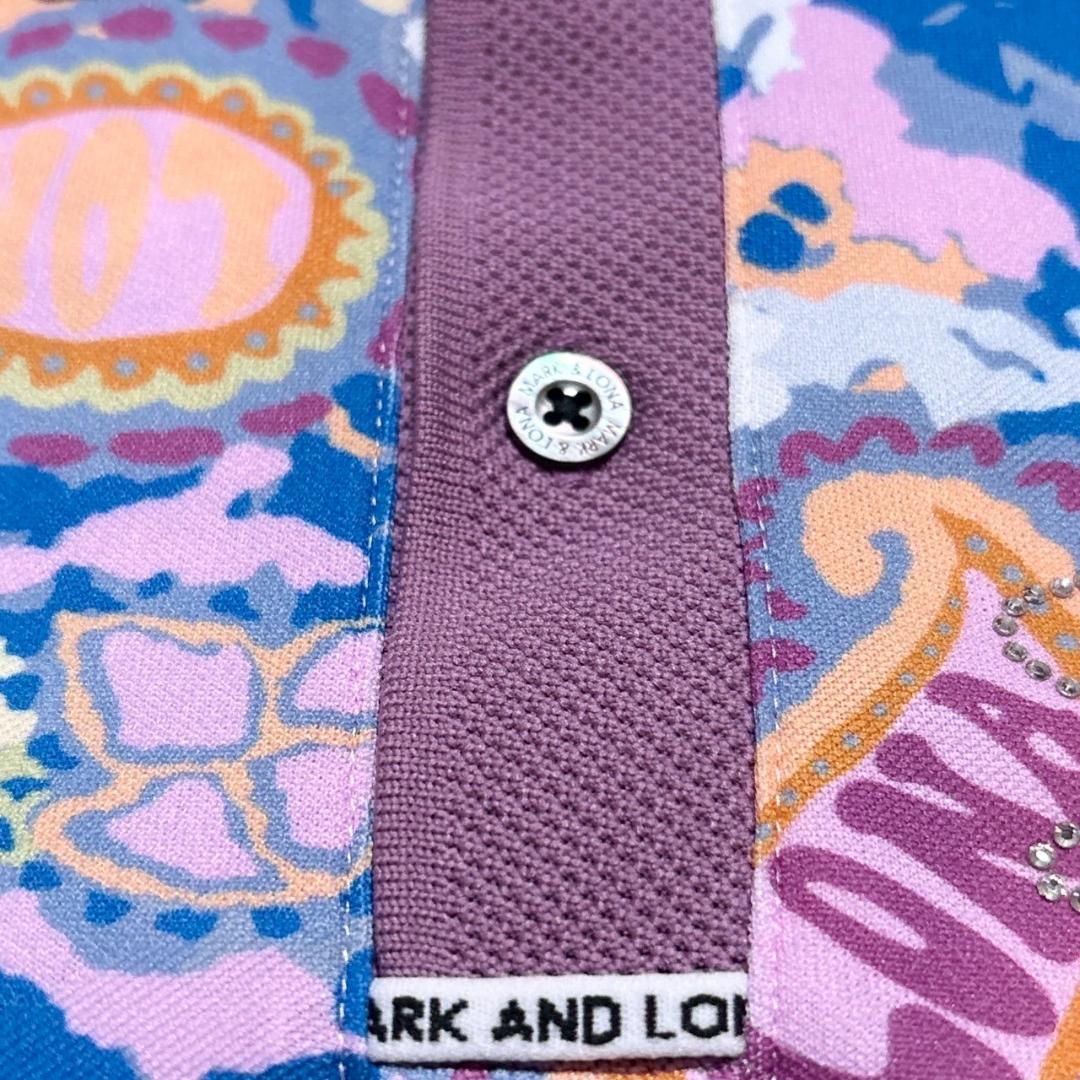 MARK&LONA ゴルフ ペイズリー柄 ポロシャツ S相当 46