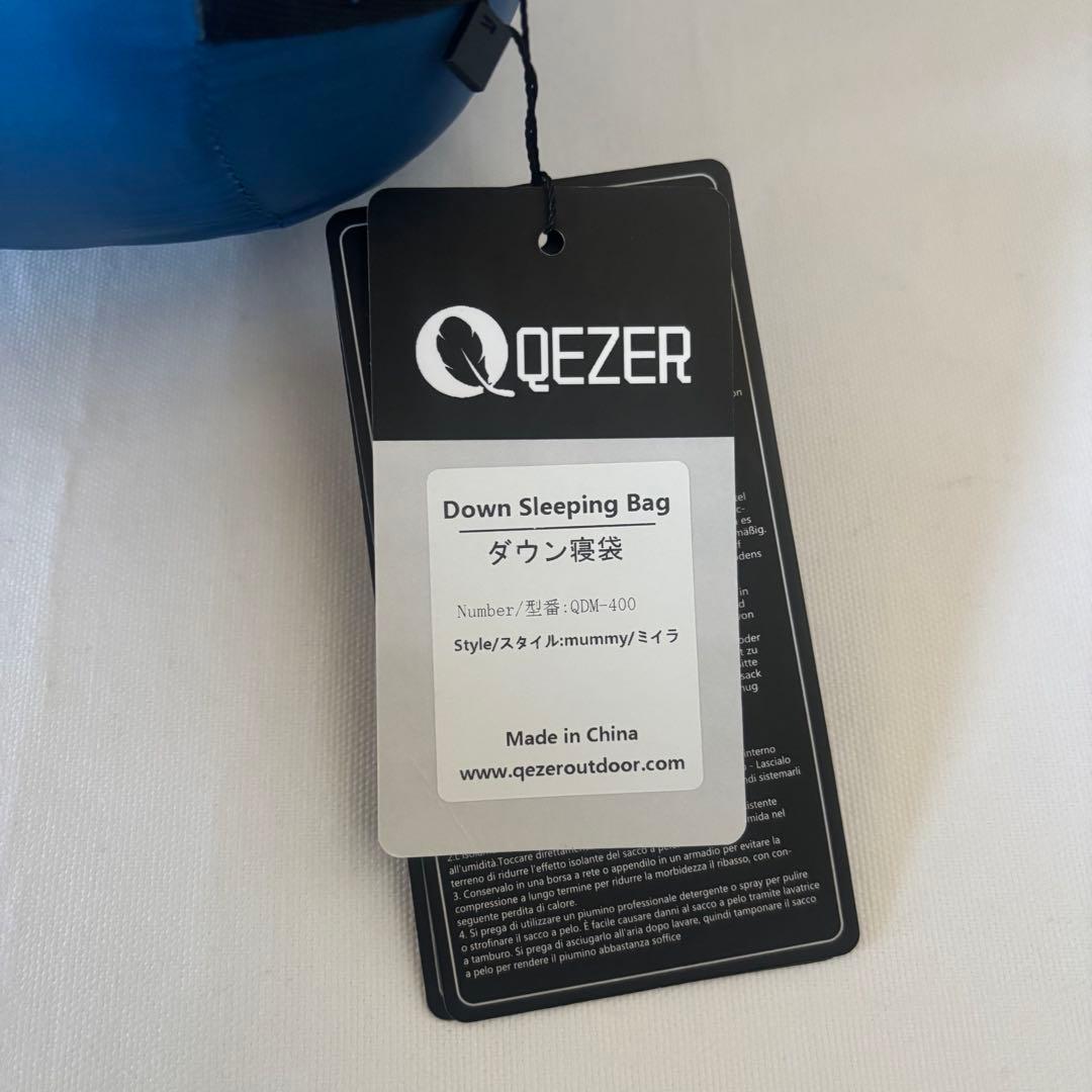 【新品未使用❣️】QEZER ダウン寝袋 コンパクト マミー型 QDM-400