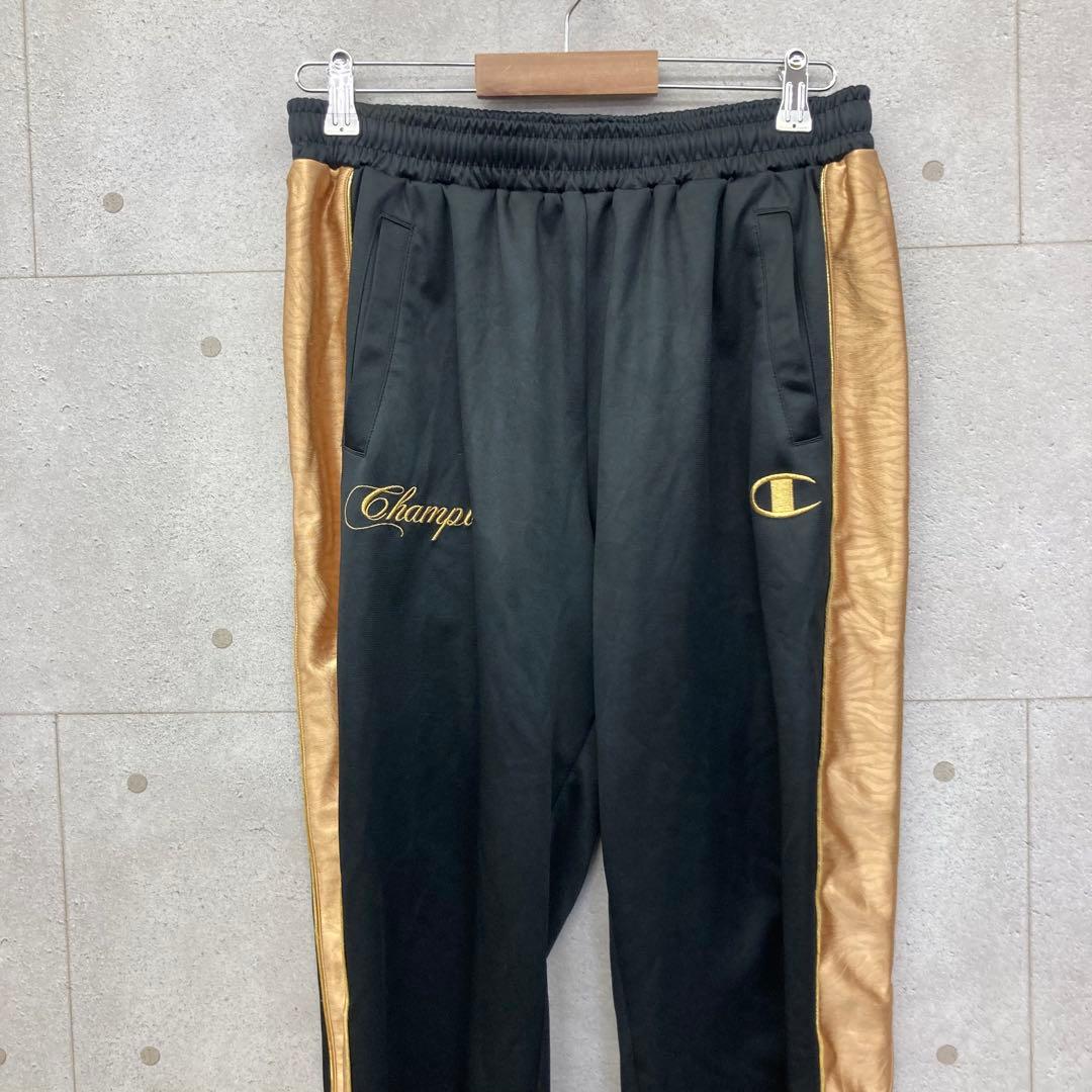 Champion チャンピオン ジャージ 上下 セットアップ 黒金 刺繍ロゴ O