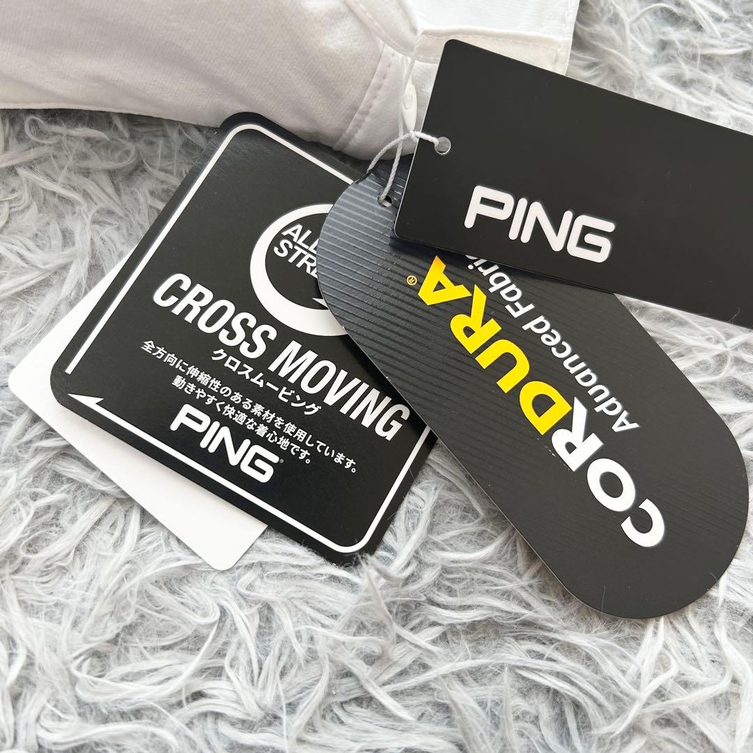 新品　PING ピン　セットアップ　半袖シャツ　ハーフジップ　パンツ　ホワイト