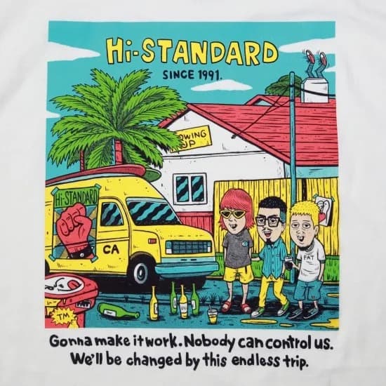新品 XXL Hi-STANDARD TM paint TEE WHITE