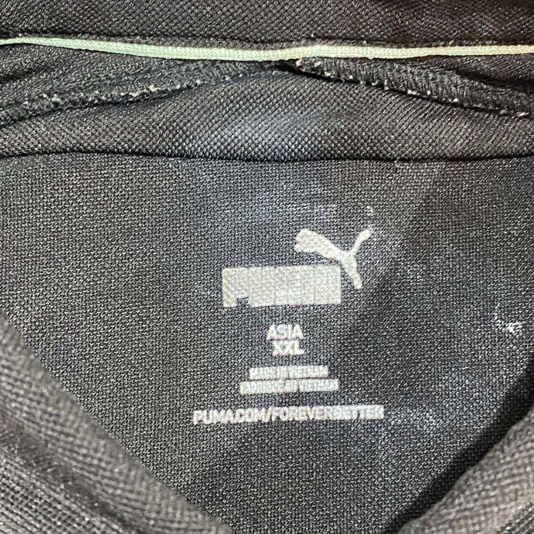 PUMA プーマ 半袖 ポロシャツ XXL ブラック ゴルフ メンズ ロゴ柄