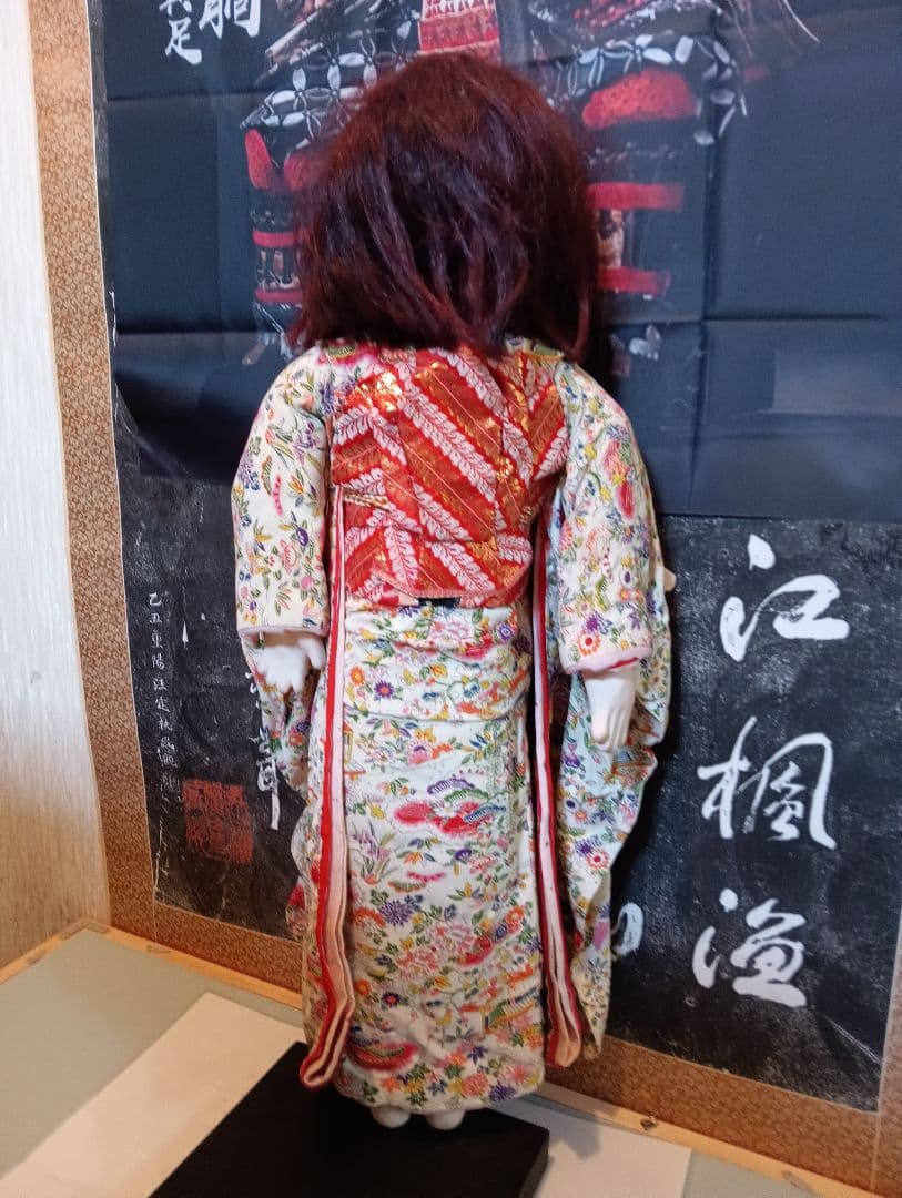 市松人形恐怖怪奇現象祟り供養魂入り昭和２０年〜３０年代後半頃身長７０センチ当時物