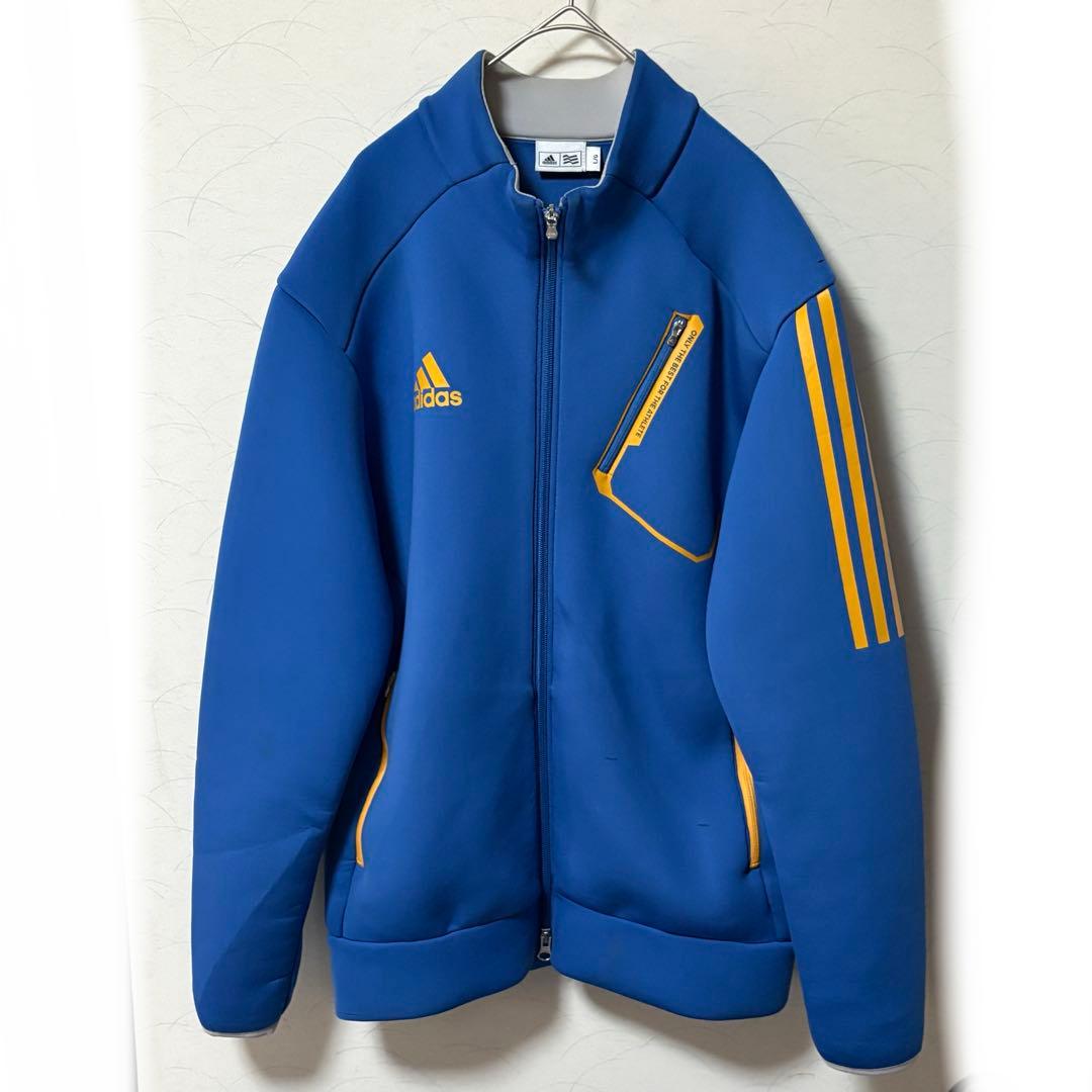 adidas アディダス ゴルフ ジャケット 長袖 青 メンズ Lサイズ 美品