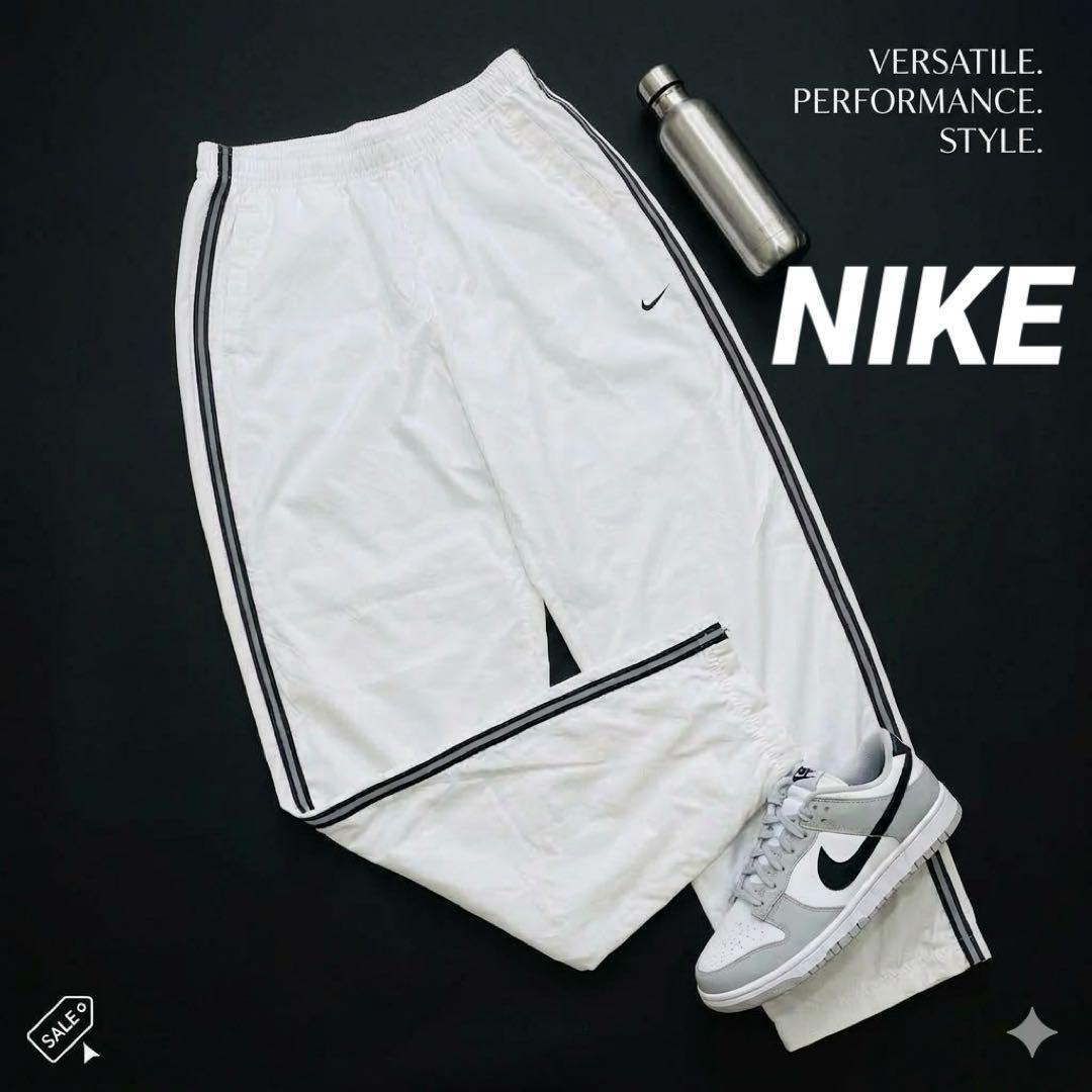 美品00s OLD NIKEナイキ ナイロンパンツ ワイドパンツ シャカパン