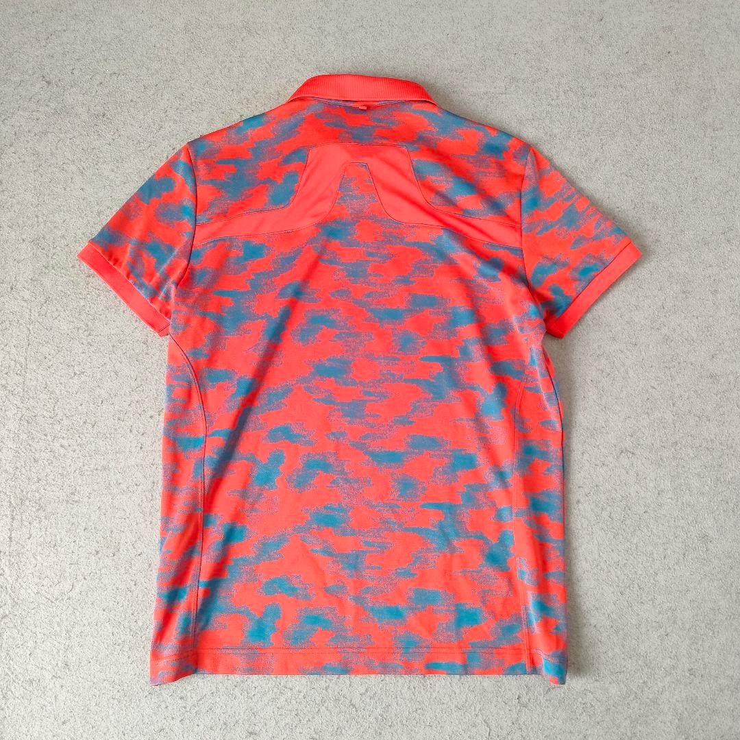 J.LINDEBERG 半袖ポロシャツ XL オレンジ ブルー 総柄