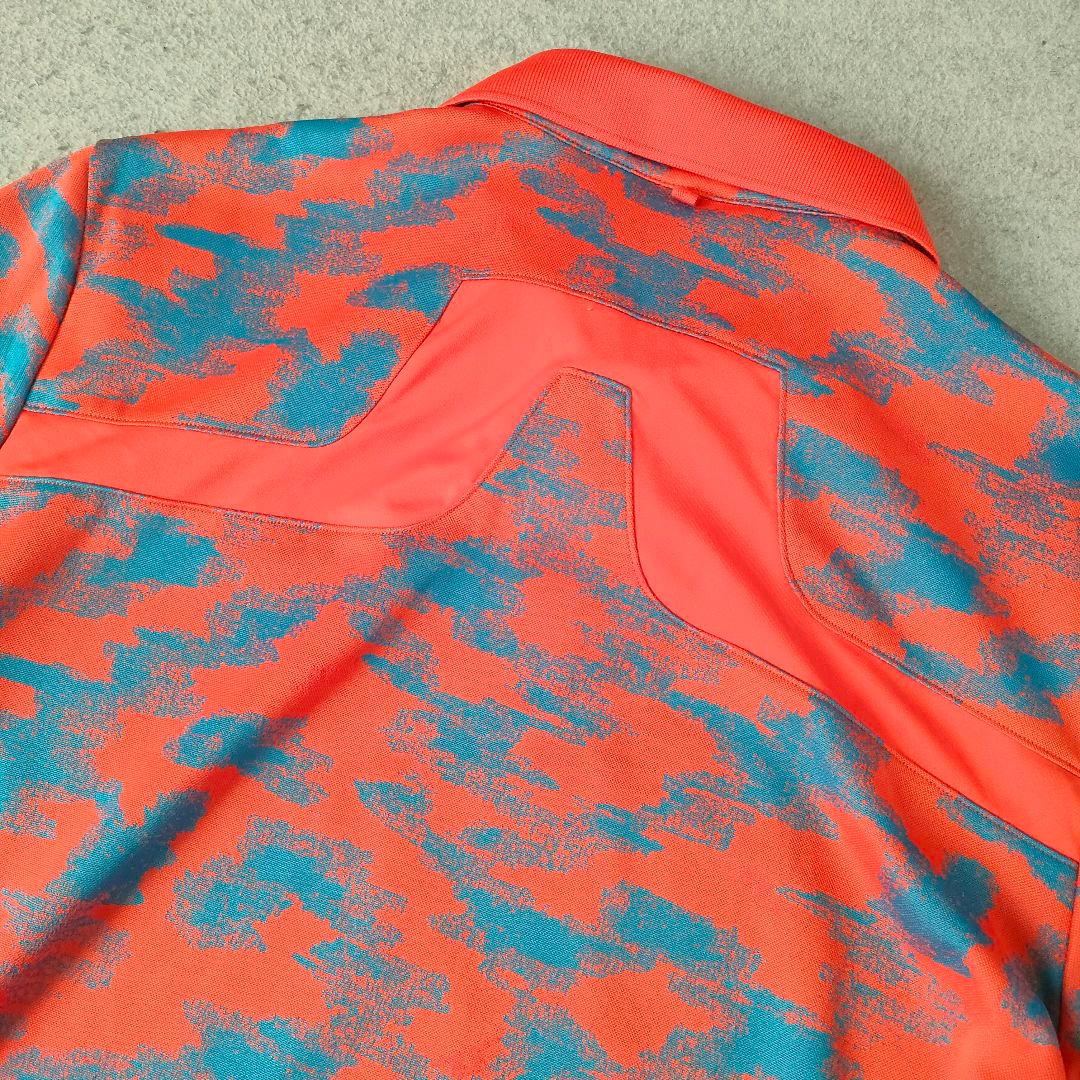 J.LINDEBERG 半袖ポロシャツ XL オレンジ ブルー 総柄