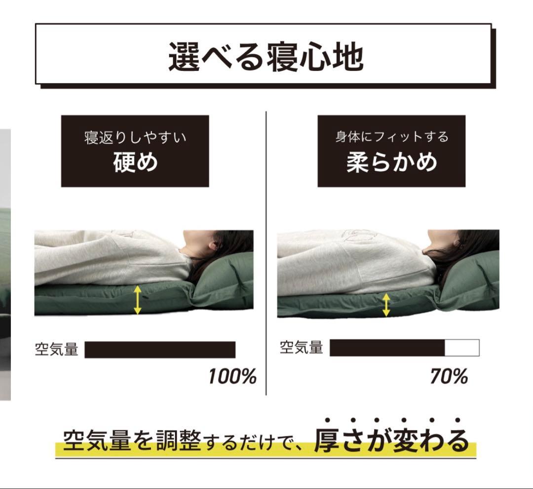 2枚セット　自動膨張　スリーピング　エアー　マット 寝袋　キャンプ　防災