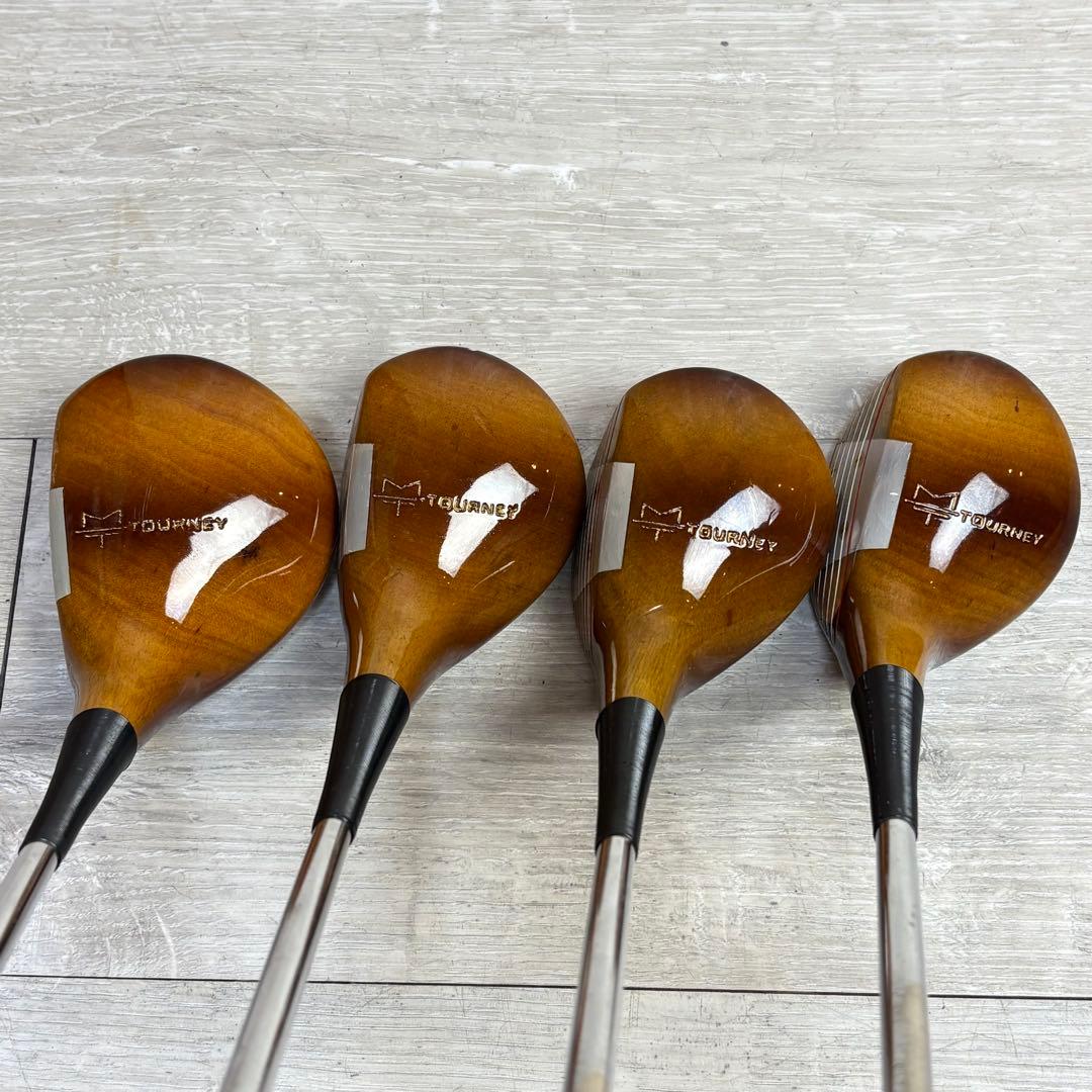 【メンズ右】マグレガー パーシモン ウッドクラブセット 4本セット　木目が美しい