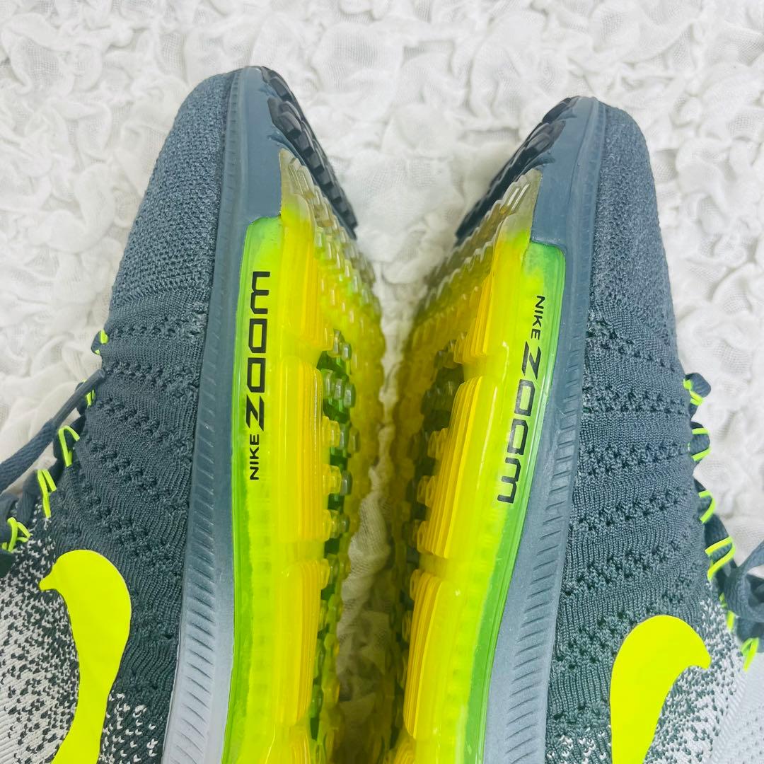 ナイキNIKEフライニットレーサー27.5完売品ランニングシューズマラソン蛍光