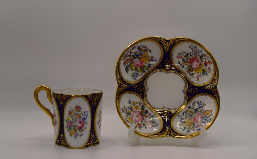 英国　コールポート　1881年～1891年頃　コーヒーカップ＆ソーサー
