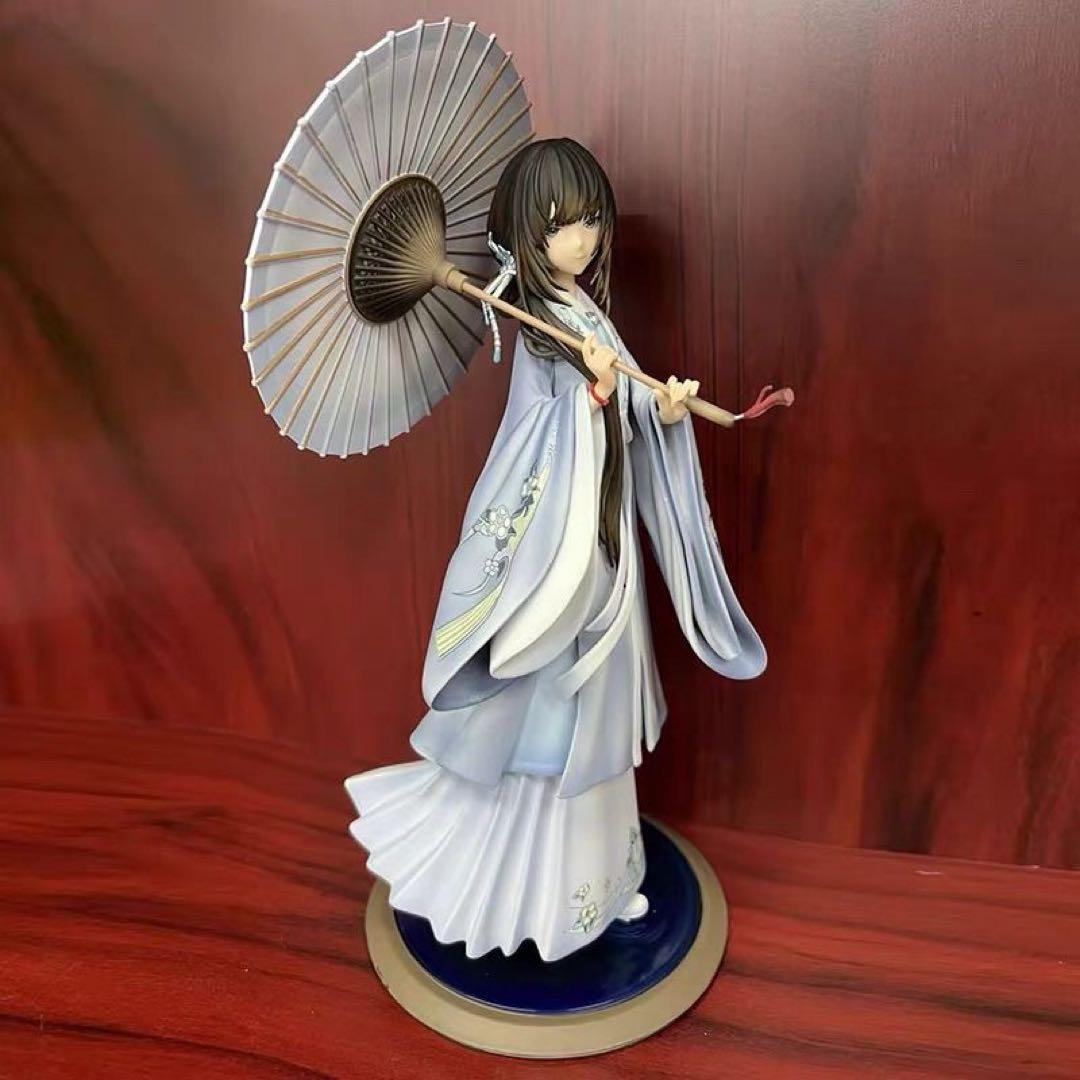 青色和装フィギュア 傘付き