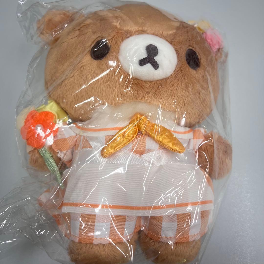 コリコグストア　チャイロイコグマ ぬいぐるみ　ギンガムチェック　エプロン