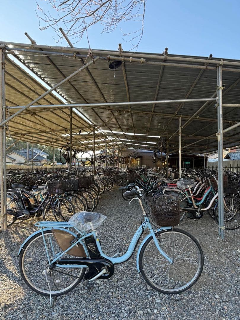 アシスタ 自転車 水色 前カゴ付き