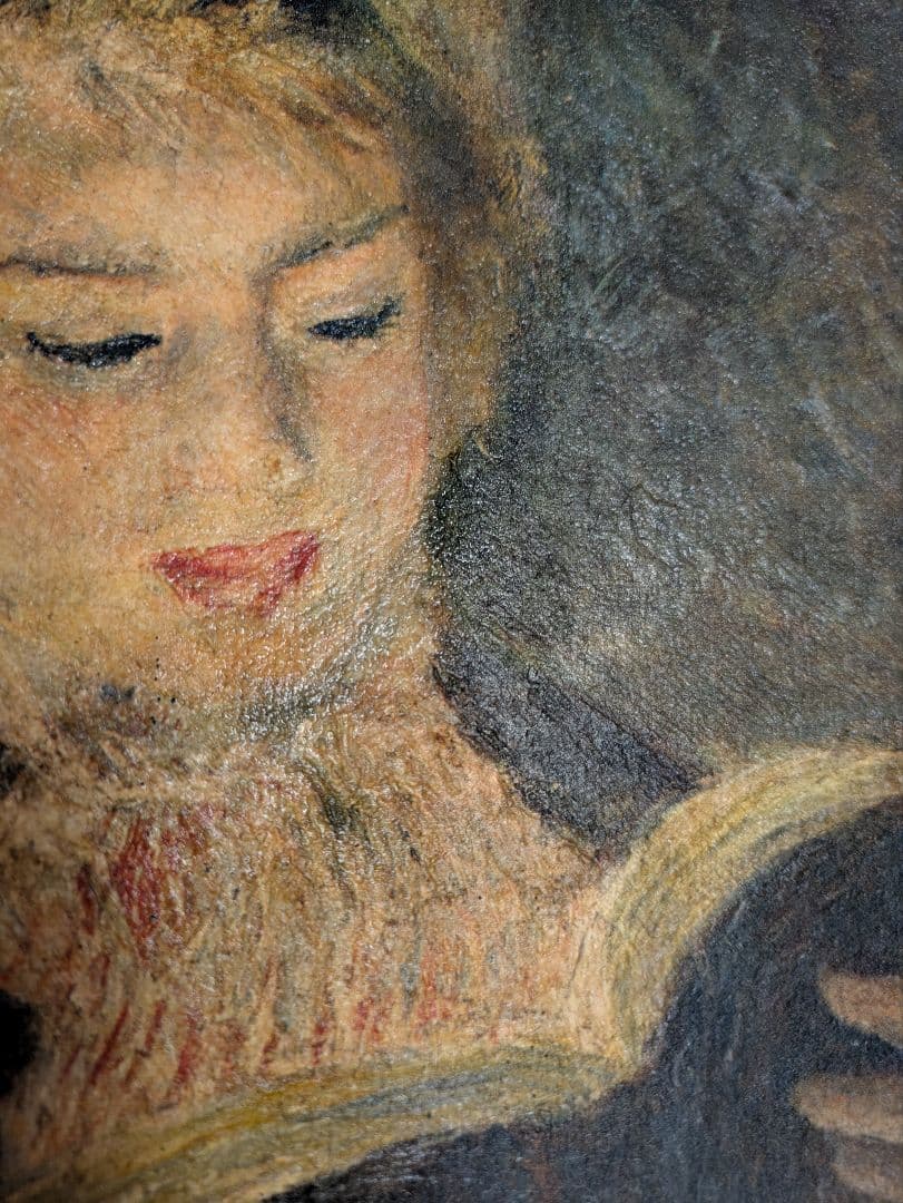 ☆ルノアール　読書する婦人　美術複製画 フレーム付き☆