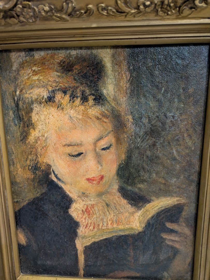☆ルノアール　読書する婦人　美術複製画 フレーム付き☆