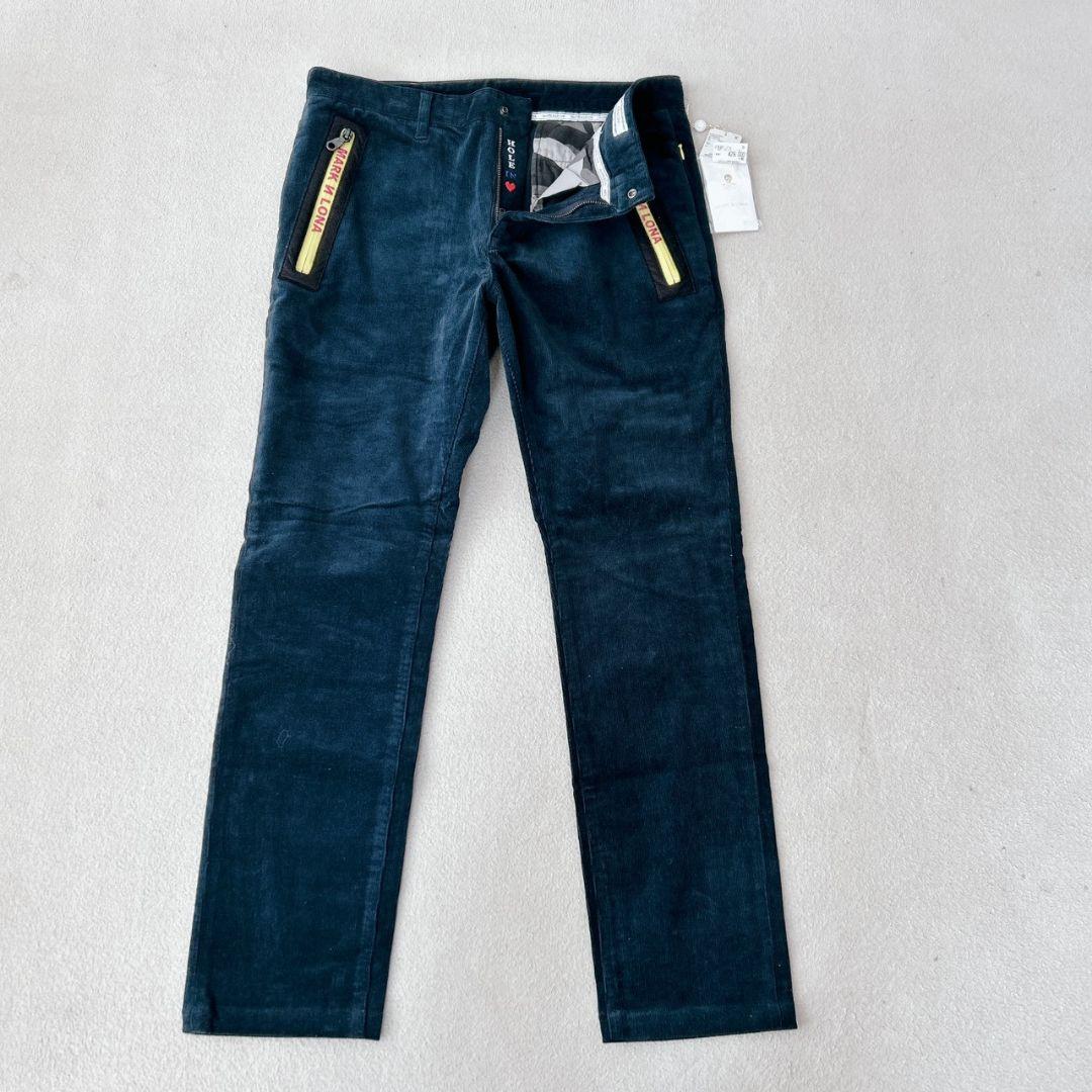 新品タグ付✨マークアンドロナ　コットンコーデュロイパンツ　　ゴルフ　ネイビー　L
