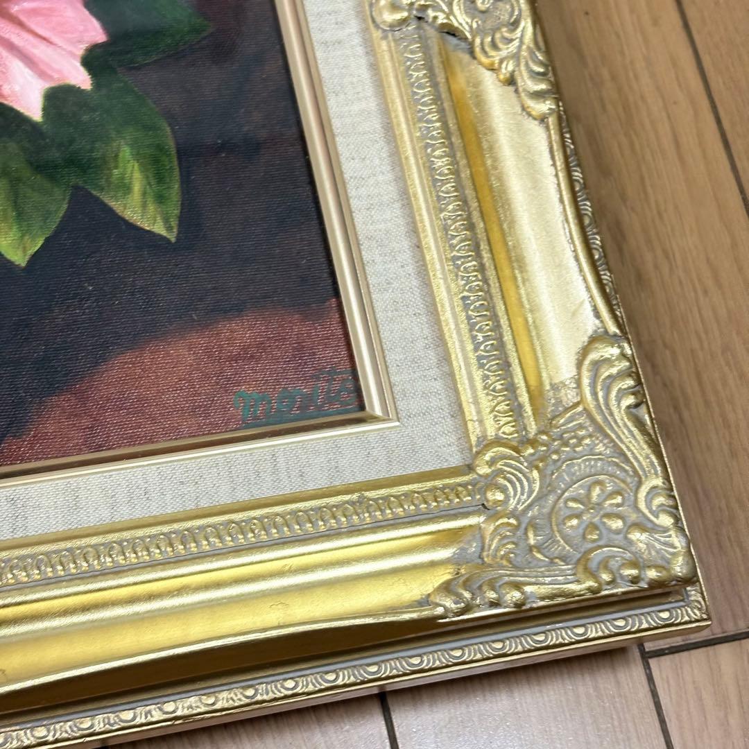 森戸石雄 バラ 油彩 額装 油絵 油画 絵画