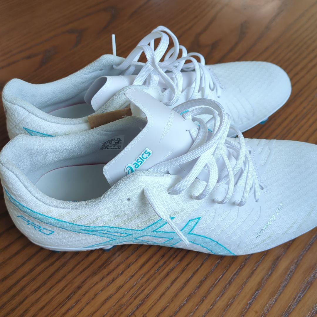 asics PRO サッカーシューズ スパイク ホワイト/ターコイズ　25cm