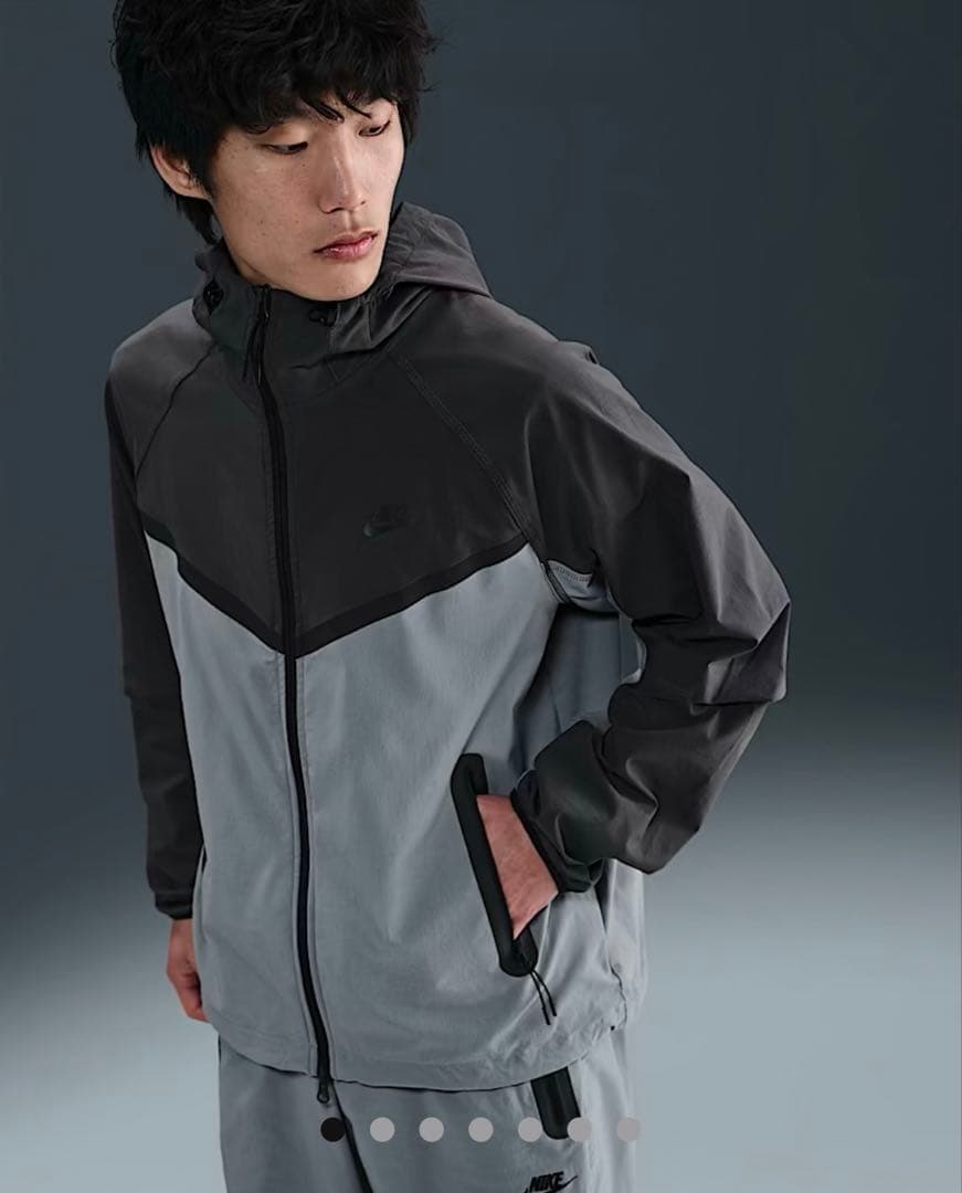 NIKE テック ウィンドランナー フルジップ グレー 《L》