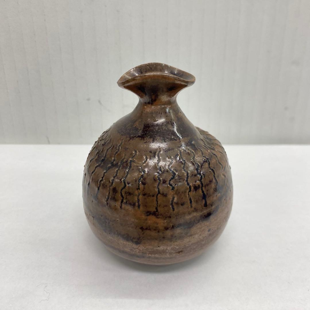 ♦︎ T146 陶器 京焼 白井半七 徳利 一輪挿し 陶印 高さ 8.5cm 酒器
