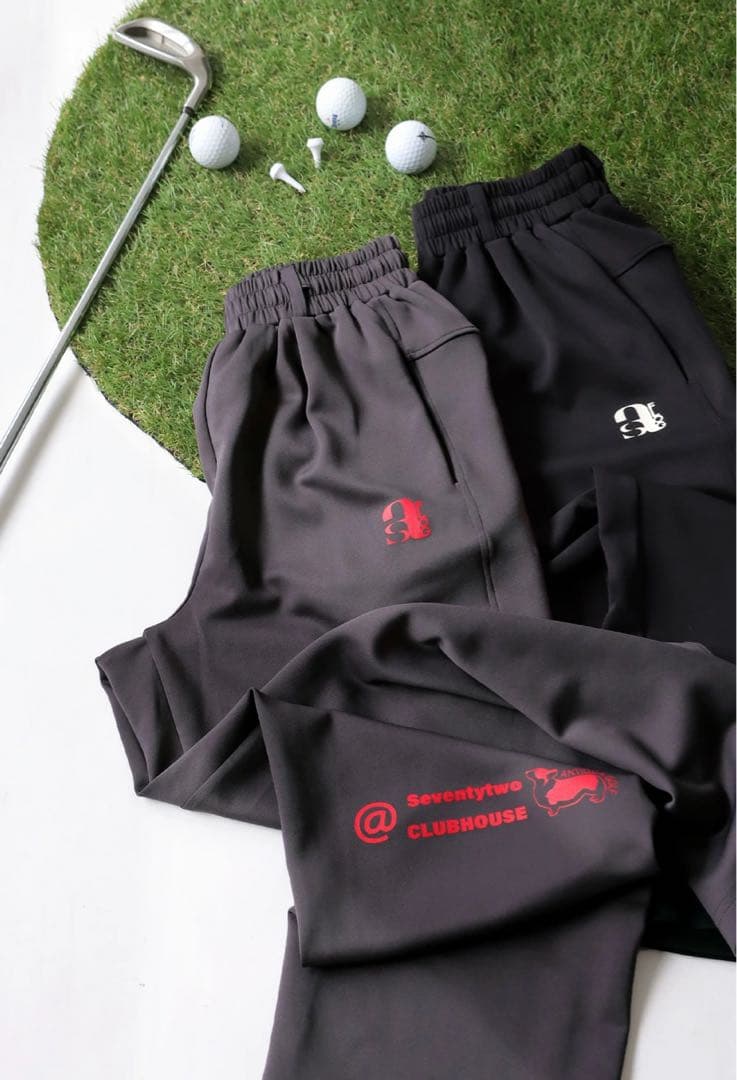 美品＊ANTIQUA GOLF × STCH＊ジップポケット ロゴ入りパンツ