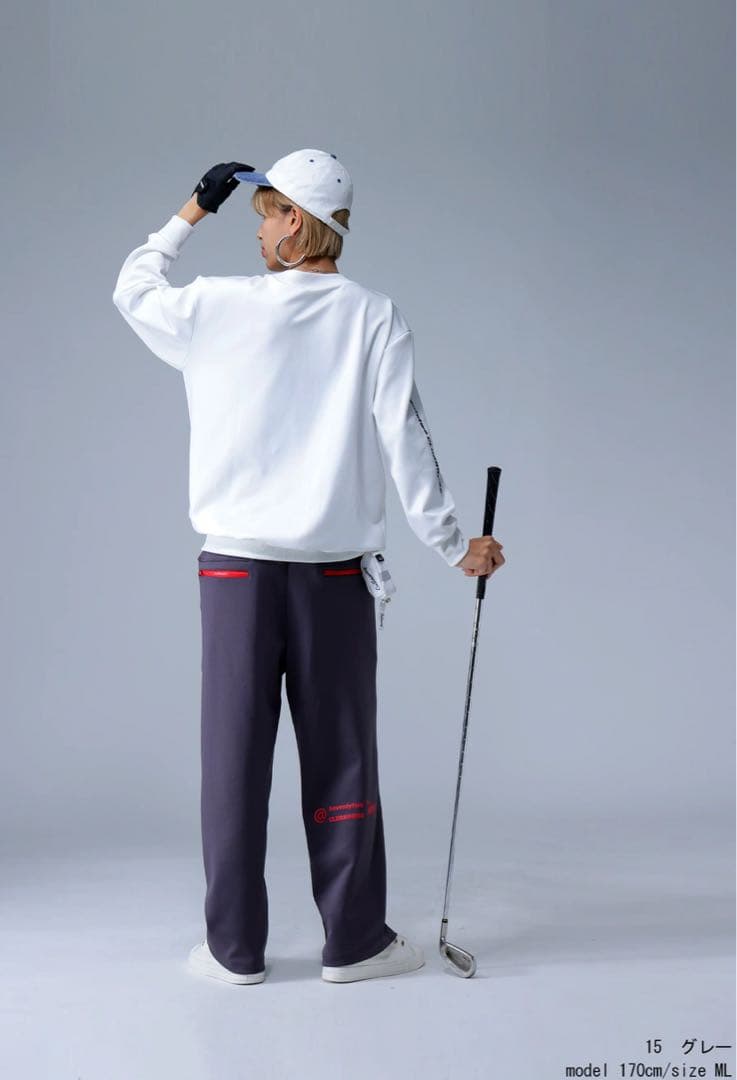 美品＊ANTIQUA GOLF × STCH＊ジップポケット ロゴ入りパンツ