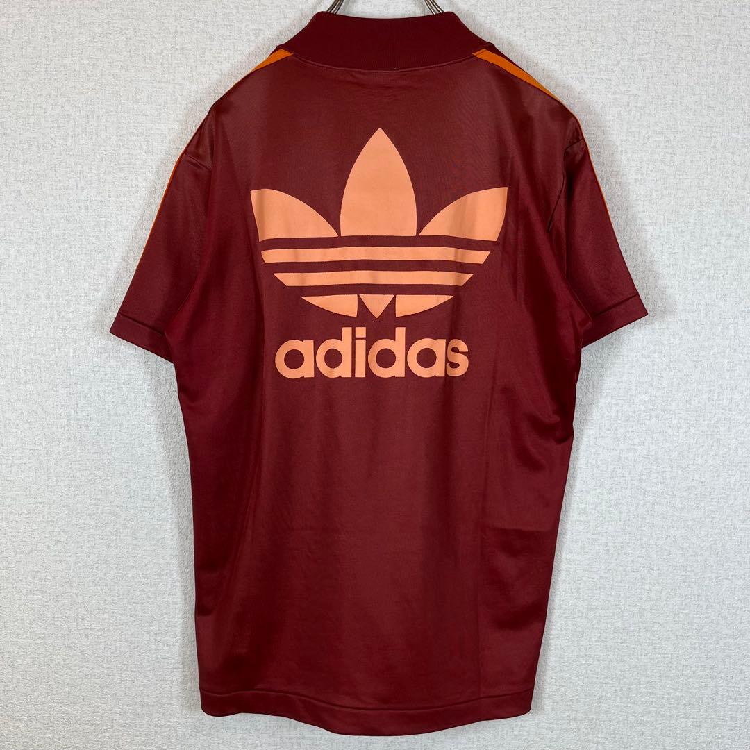 アディダス/Tシャツ/ゲームシャツ/ローマカラー/ビッグロゴ/三本ライン/日本製