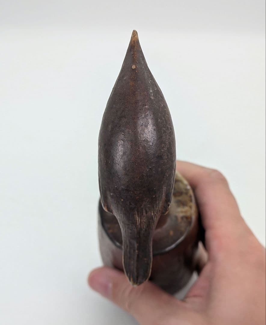 藤原陶臣 備前焼 鶯置物 合箱合布 ウグイス 鳥 トリ bird 細工物 在銘