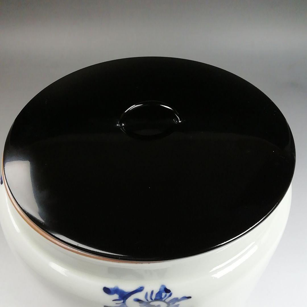 Ｗ２３１　水指　『染付　唐草文』『押小路窯　庄左ェ門 造』　共箱　茶道具