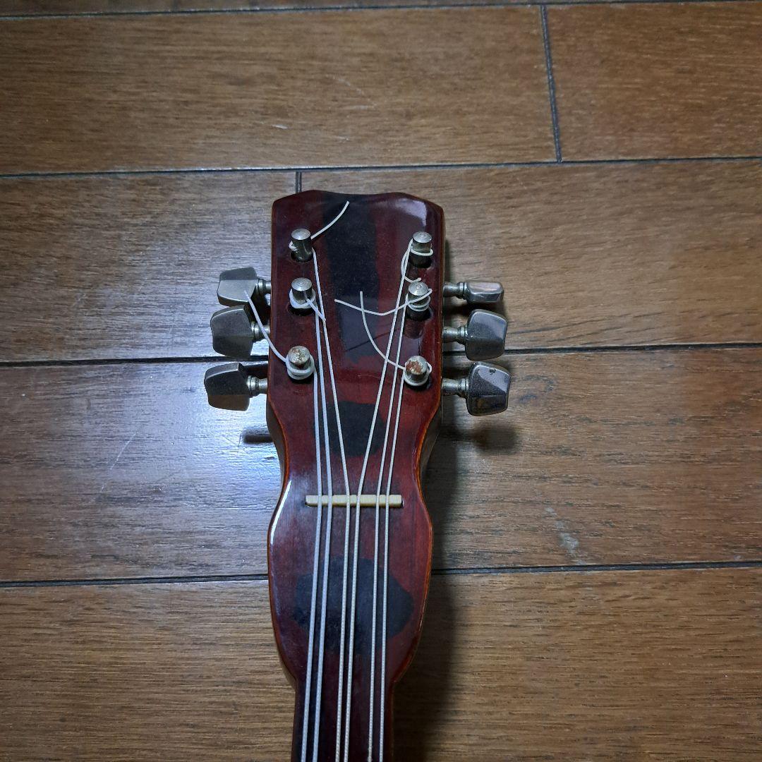 希少 六弦　沖縄三線 本蛇皮 斑点模様棹 エレキ穴付き 現状　動作未確認