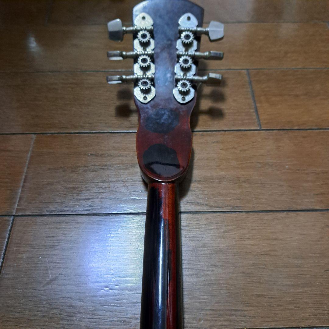 希少 六弦　沖縄三線 本蛇皮 斑点模様棹 エレキ穴付き 現状　動作未確認