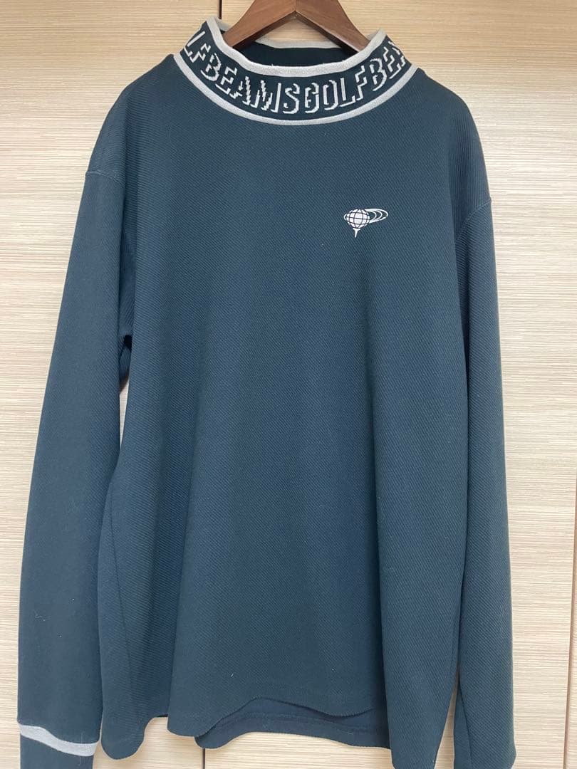 BEAMS GOLF メンズLサイズ ツイルジャージモックネックシャツ