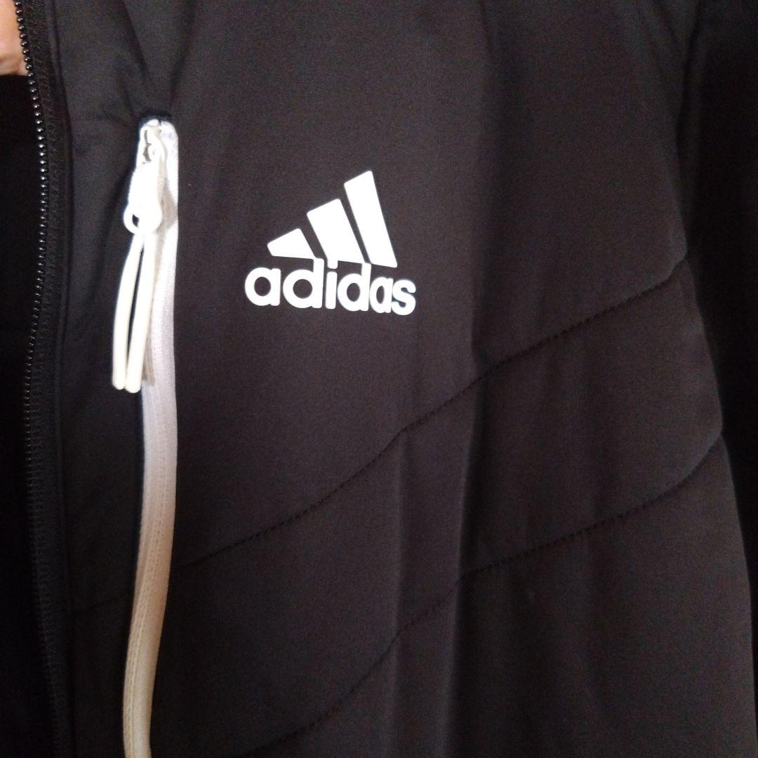 adidas 黒 キルティング中綿ジャケット　XL