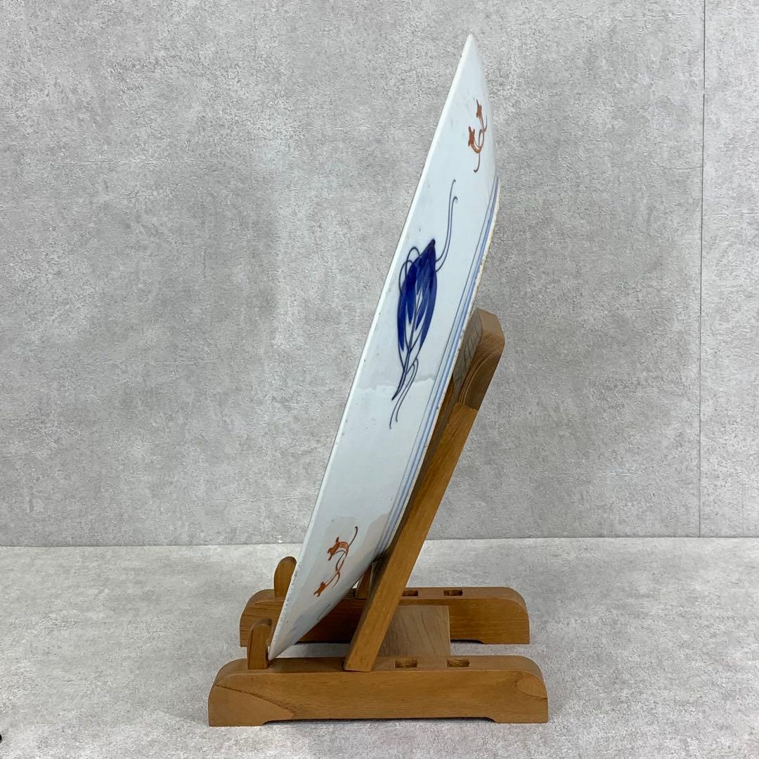 大皿 直径46cm 龍虎 鳳凰 色絵 伊万里 有田 縁起 アンティーク ⑦