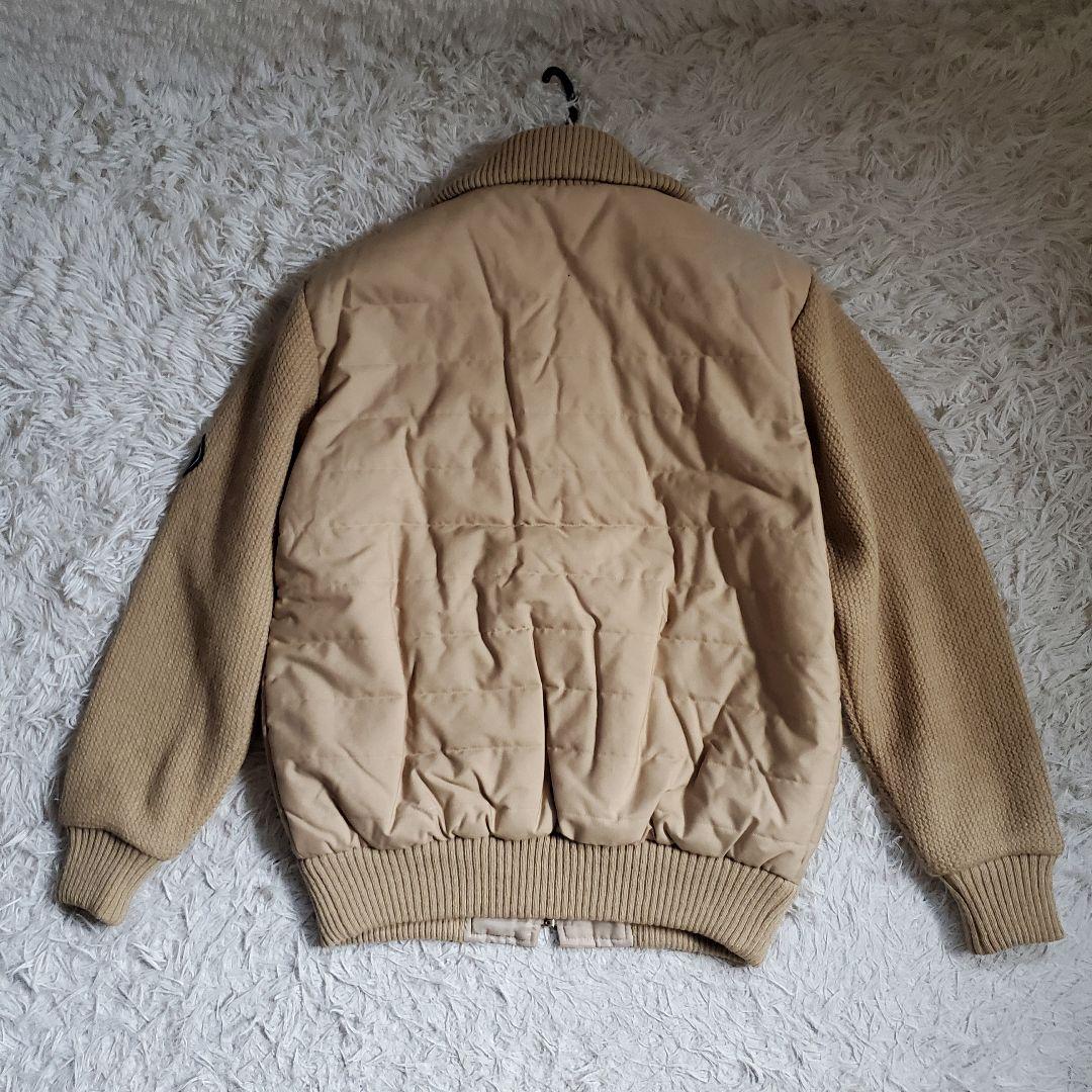美品 90s OLD LACOSTE ワッフル ニットニット 袖切替 中綿