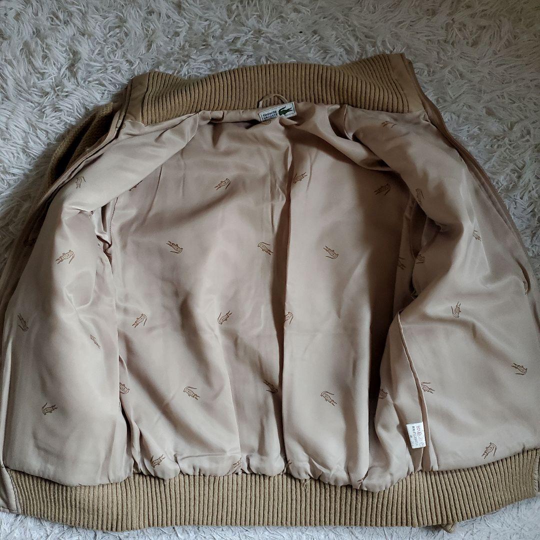 美品 90s OLD LACOSTE ワッフル ニットニット 袖切替 中綿