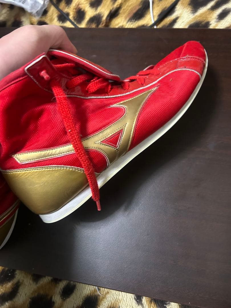 Mizuno ボクシングシューズ 赤金 ハイカット