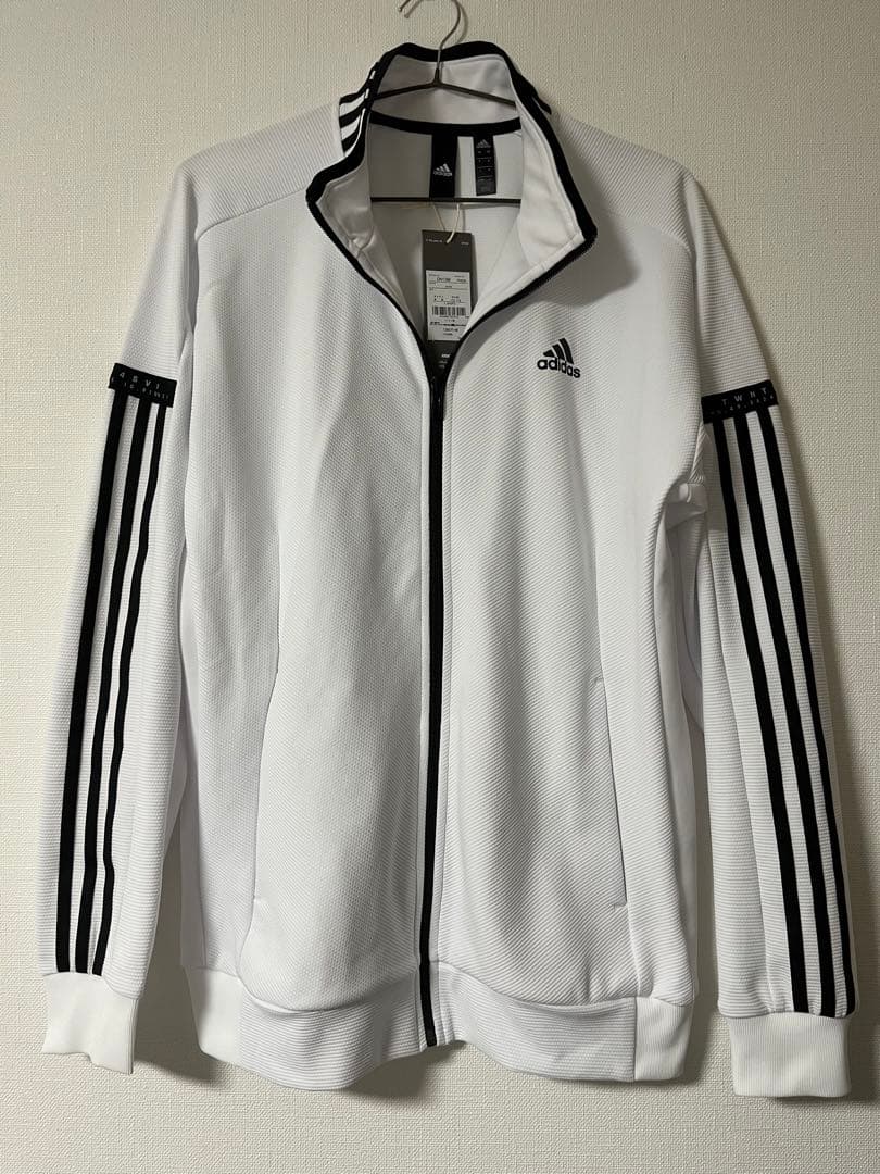 【未使用】タグ付き adidas ジャージ トラックジャケット 白 L