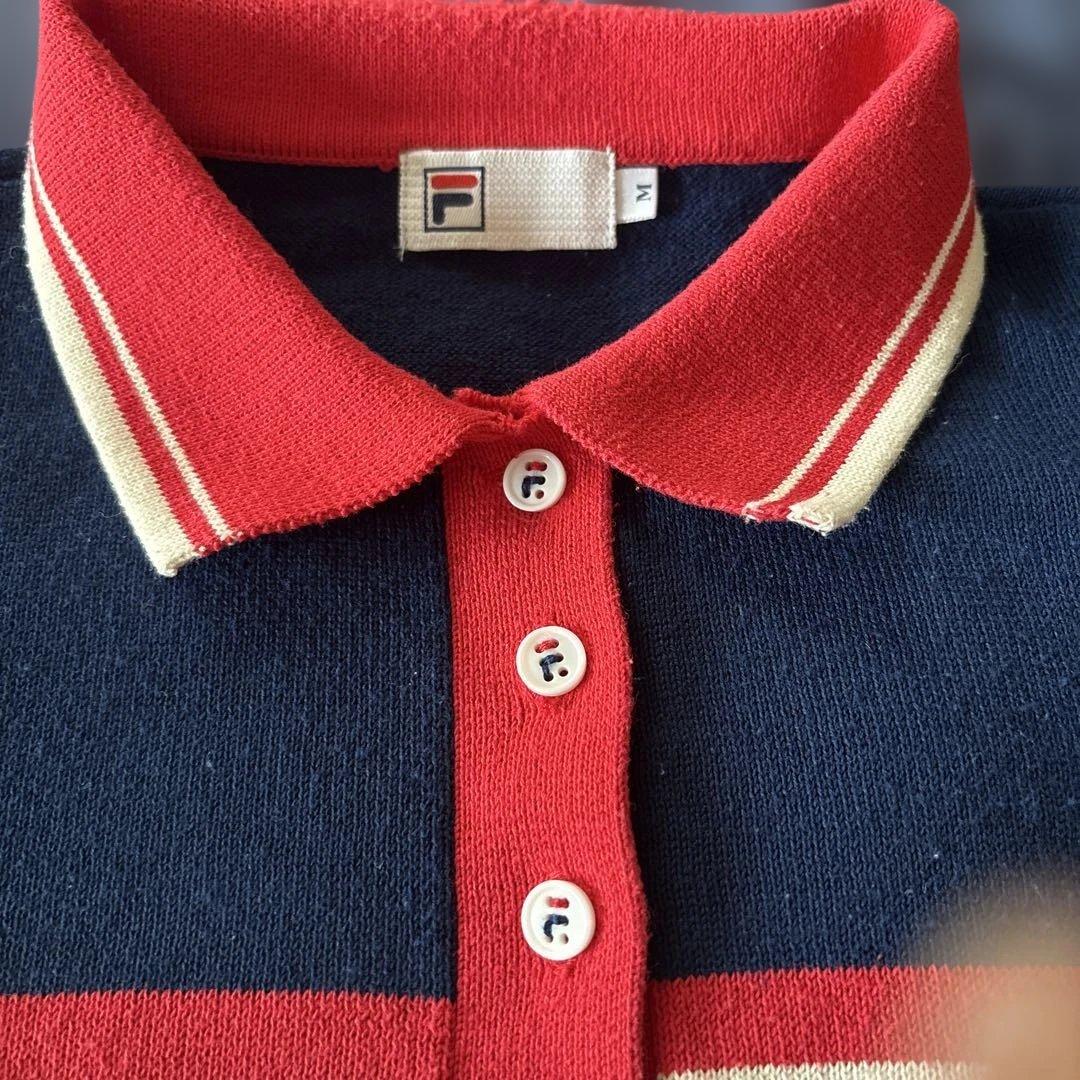 FILA ポロワンピース M ネイビー 赤