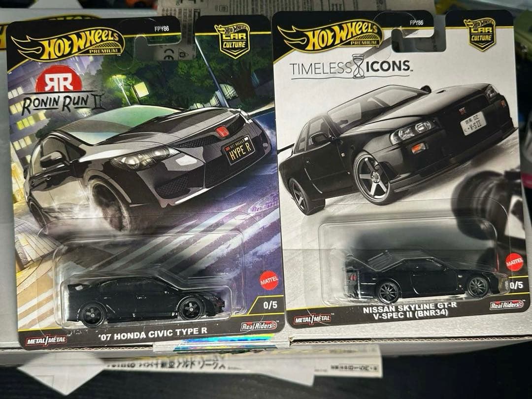 2品セットチェイス日産GT-R R34 ホイールエラー品とシビック07 タイプR