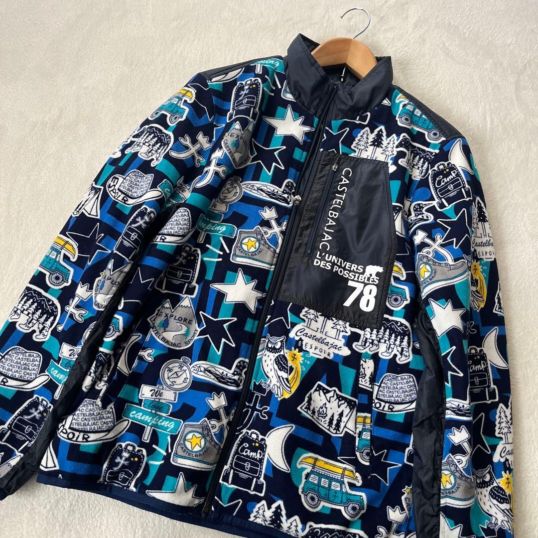 ★カステルバジャックスポーツ　ゴルフ　キャンプ柄 フリース ブルゾン　ジャケット